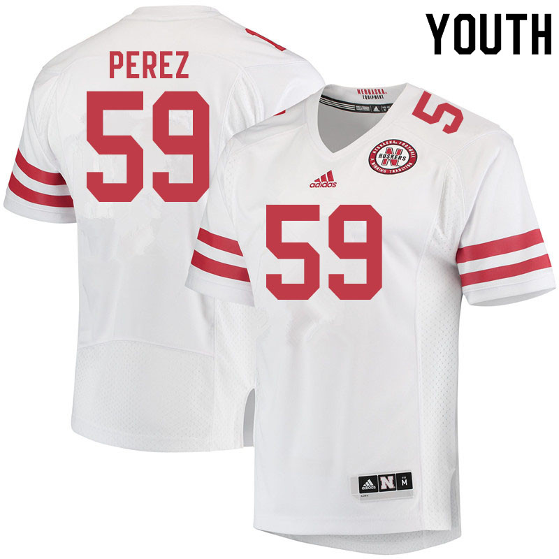 Youth #59 Brian Perez Nebraska Cornhuskers College Football Jerseys Sale-White